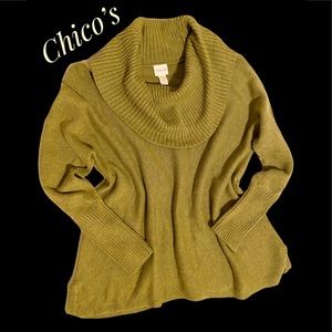 Chico’s Cozy Size 2 Cowl Neck Sweater Tunic